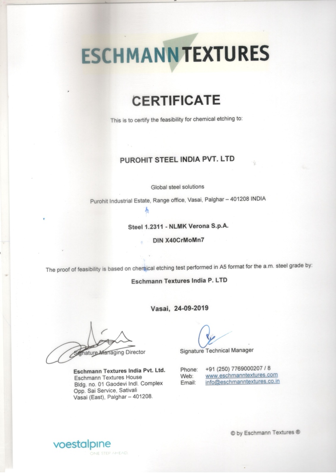 ISO Certificate