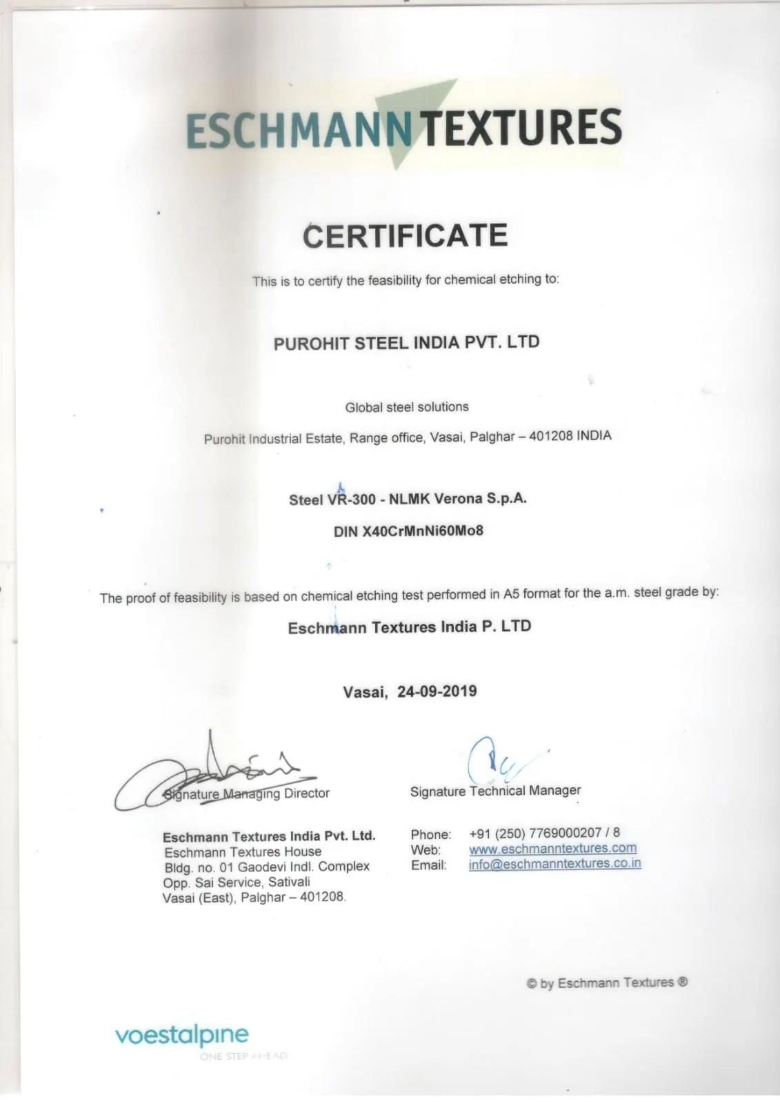 Other Certificate
